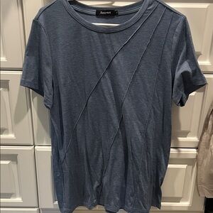 Automet Blue T-Shirt with Diagonal Seams